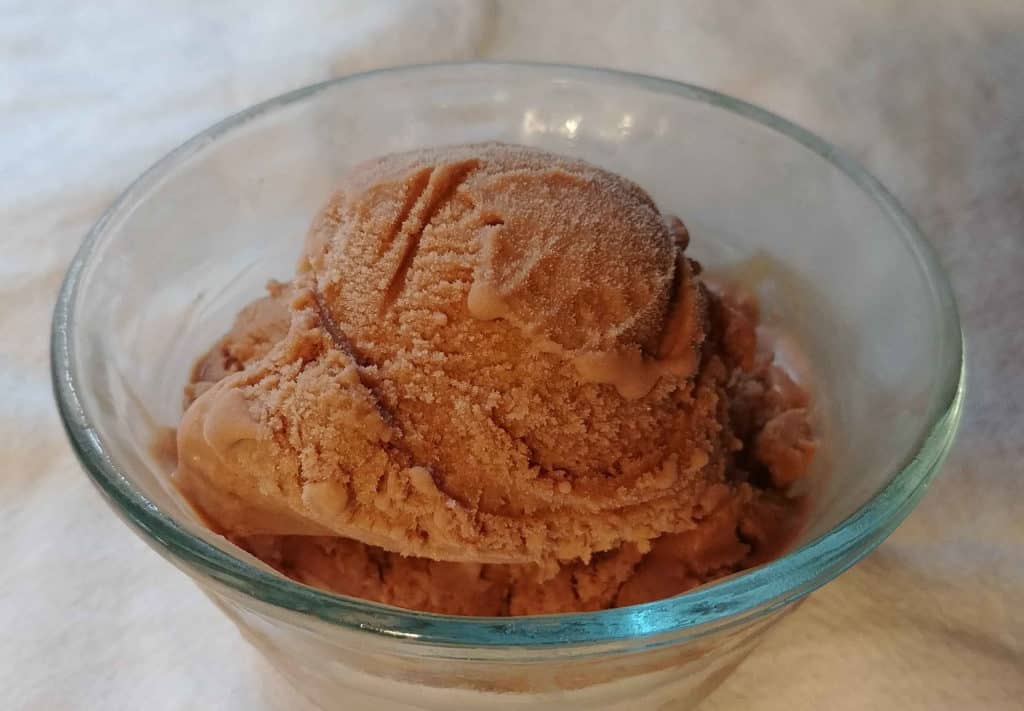 milk chocolate stout ice cream, scooped into a small bowl